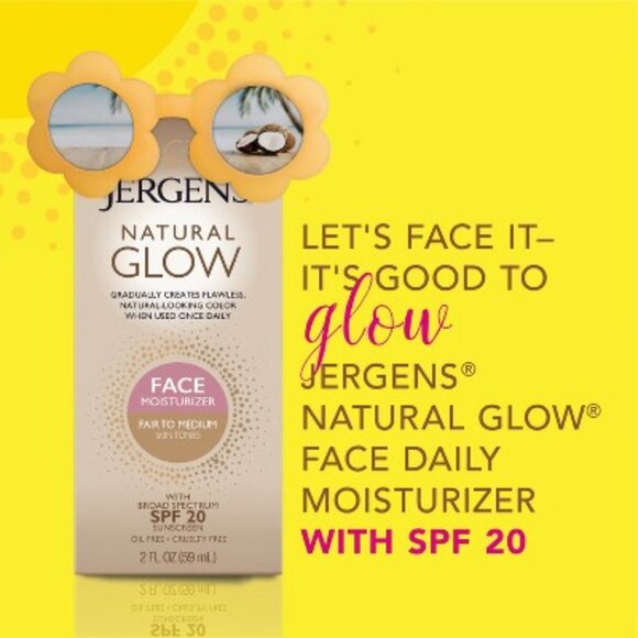 Jergens Natural Glow Face Moisturizer Fair To Medium Tone, SPF 20 - 2 fl oz - Picture 4 of 4